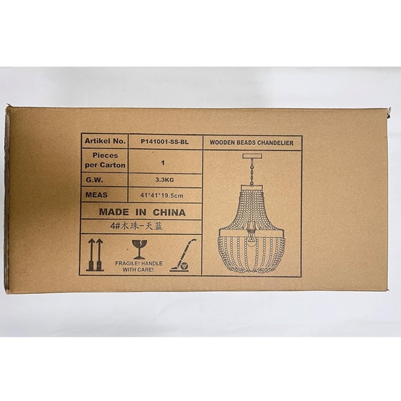 NEW IN BOX Vintage Chic coastal farmhouse white beaded chandelier pendant light - Picture 8 of 8